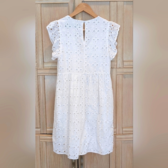 CODE X MODE-White Eyelet Babydoll Cotton Dress-Sz S - Picture 4 of 9